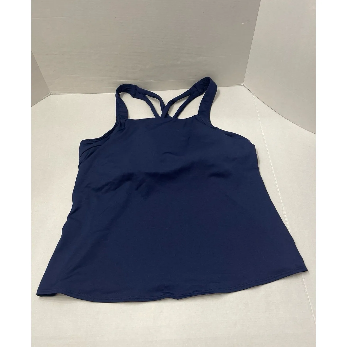 TYR Durafast Elite Square Neck Tankini Swim Top Navy Size 20 New With Tag Blue - Image 5