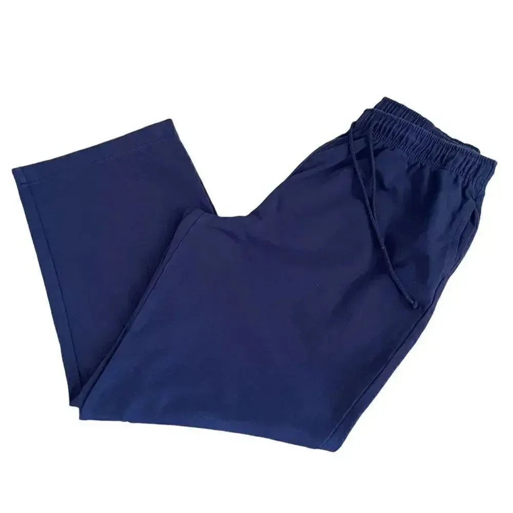 Karen Scott Sport Navy  High Rise Wide Leg Pull On Lounge Athleisure Pants SZ L - Image 6