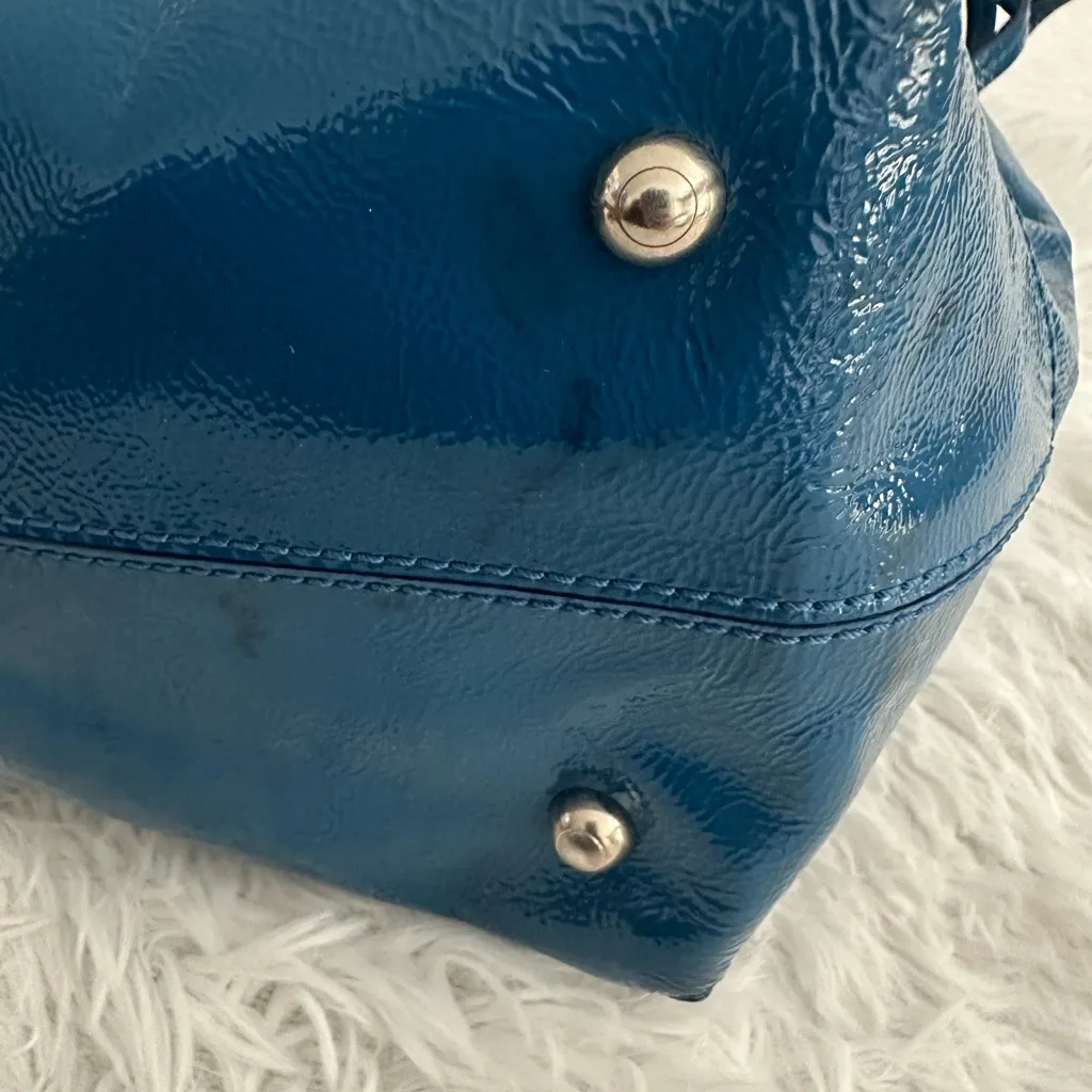 Tod’s Patent Leather Blue‎ Drawstring Tote Bag - Image 9