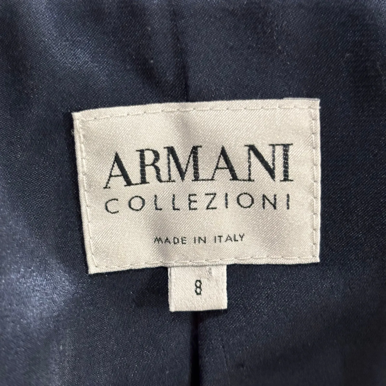 Armani Collezioni Italy Size 8 Ruffle Collar Blazer Jacket - Capsule Neutral - Image 2