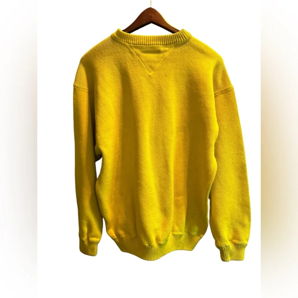 Vintage Tommy Hilfiger‎ Yellow Knit Crewneck Sweater Unisex Size L - Image 8