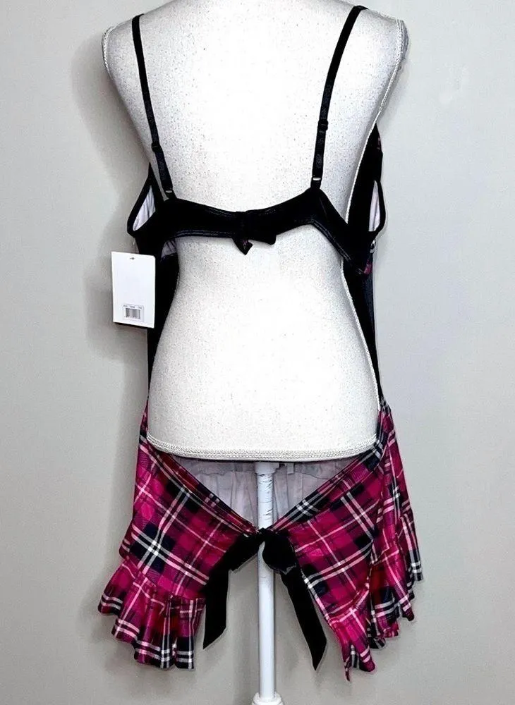 Schoolgirl Sexy Lingerie Costume Black Size 3X - Image 2