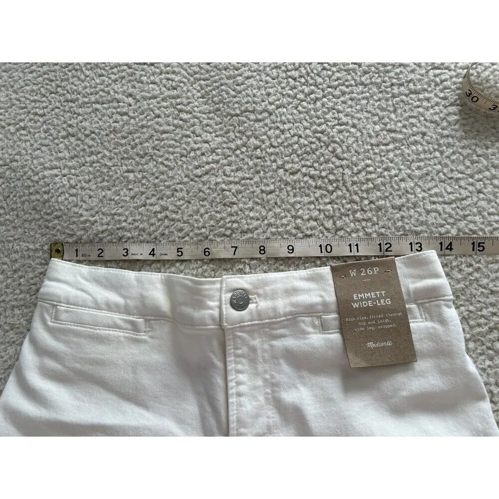 Madewell Womens Wide Leg Cropped Emmett Stretch Denim in Vintage Canvas - Image 8