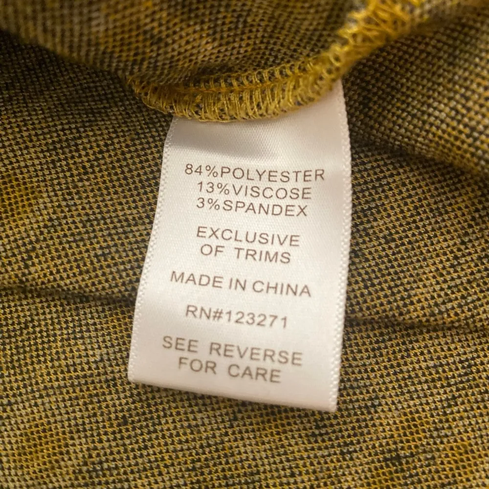 💥Riley & James Women Retro Vibes Plaid Bodycon Dress Mustard Yellow L - Image 7