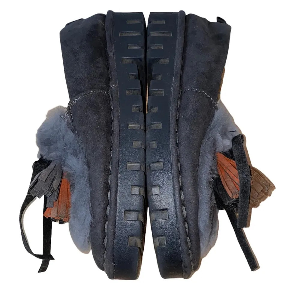 Shang Black Platform Suede Slip On Loafers Size 7.5 - Image 8