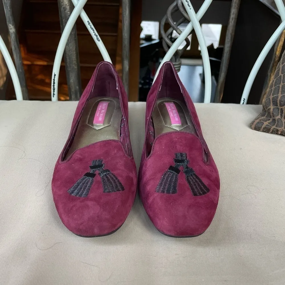 Issac Mizrahi‎ New York Suede Kimil Slipper in Deep Red Size 7 - Image 4