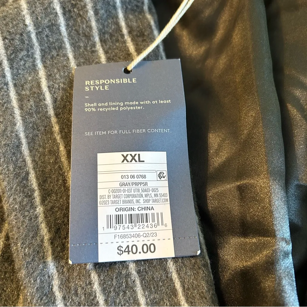 Universal Thread gray pinstriped single button blazer XXL soft fuzzy office - Image 4