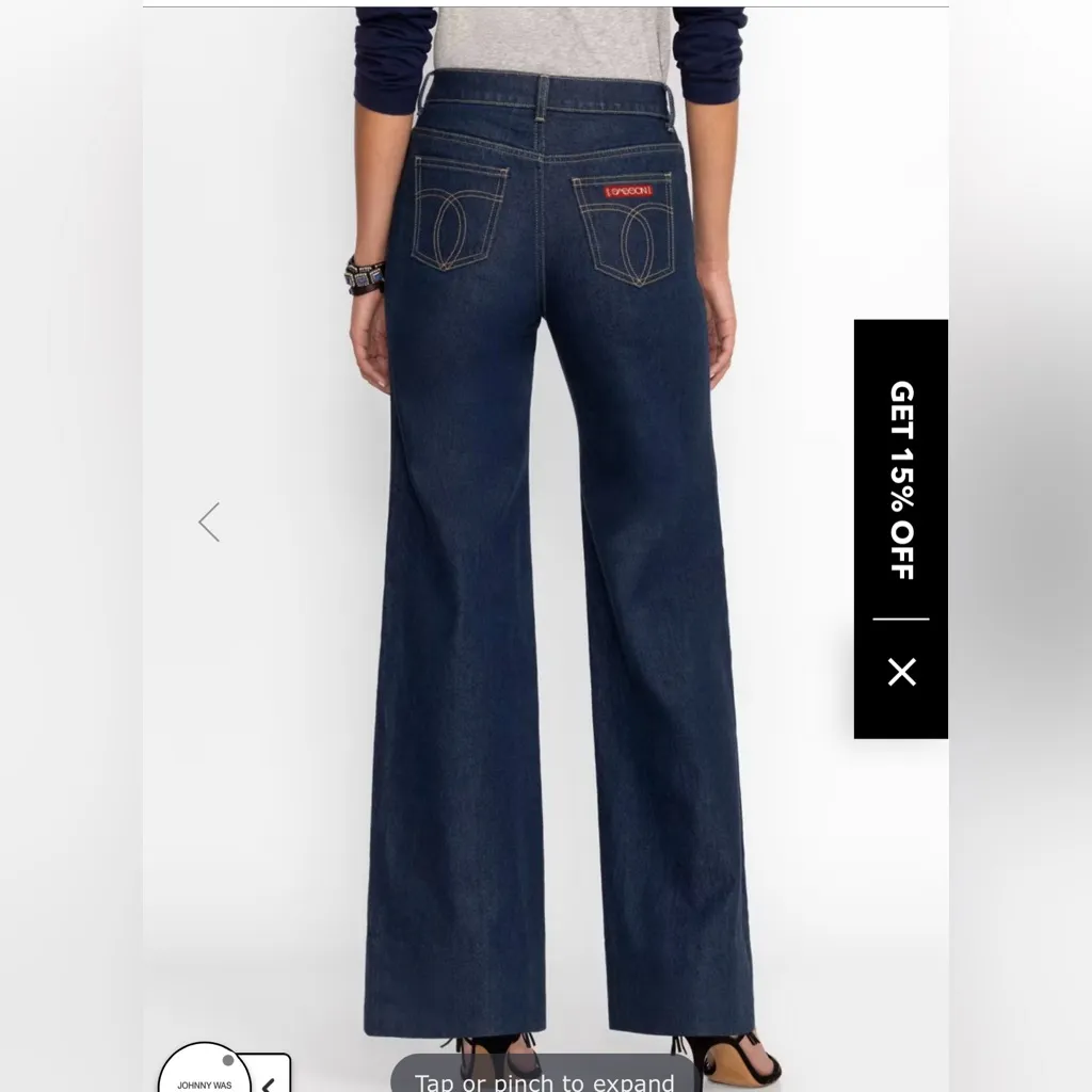 NWOT Johnny Was Lumiere Wide Leg Jean - Blue size 26 - Image 2