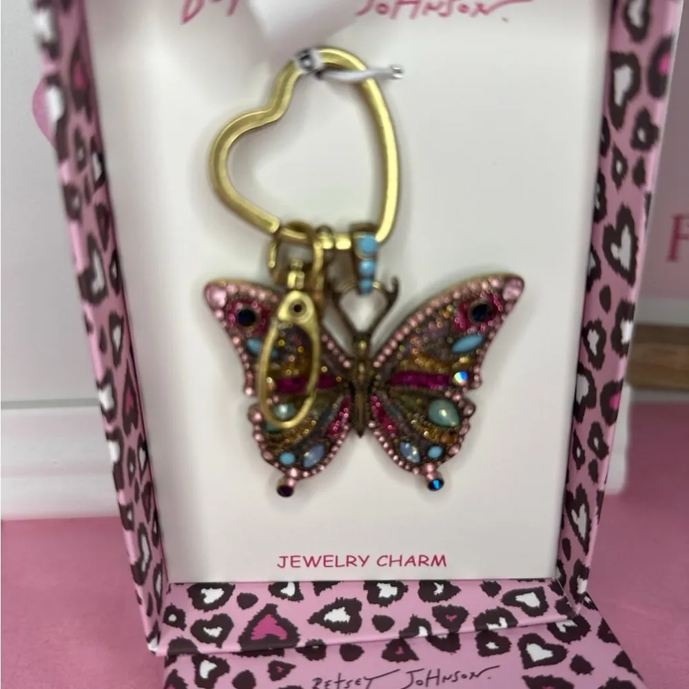 Betsey Johnson butterfly keychain with many different colors - Image 2