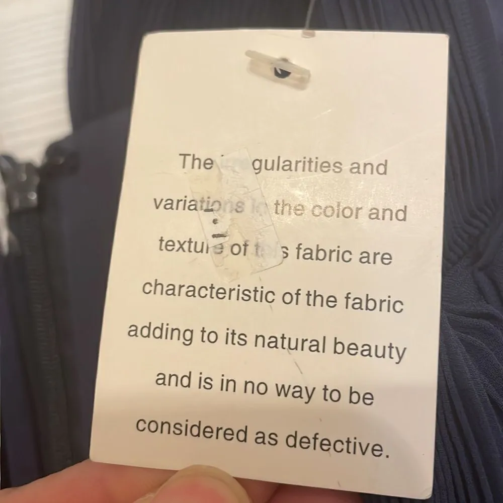 DAVID'S BRIDAL Blue one shoulder jersey dress with pleated cascade - Image 3