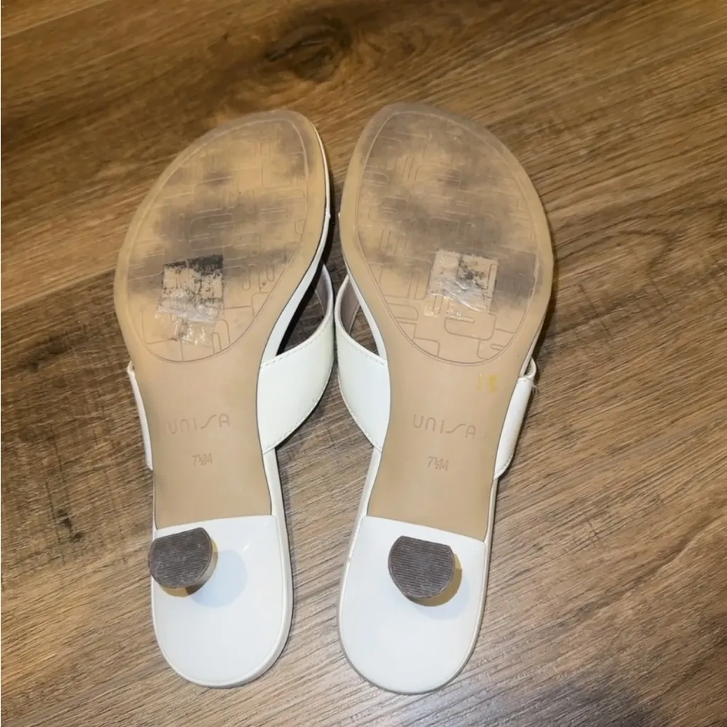 Unisa White Kitten Heel Sandals - Image 6