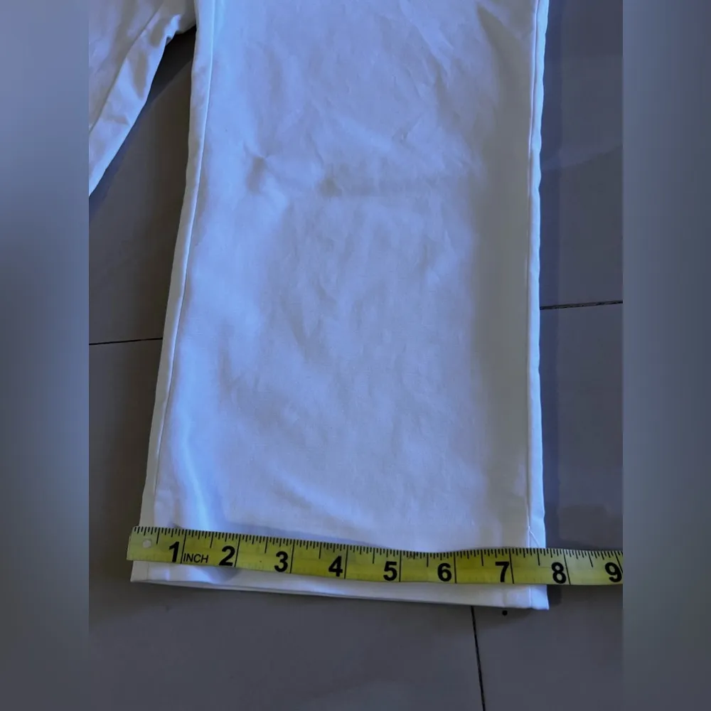 Amber Sun Collection Capri Pants 8 White Straight Leg Buttons Zipper cotton - Image 9