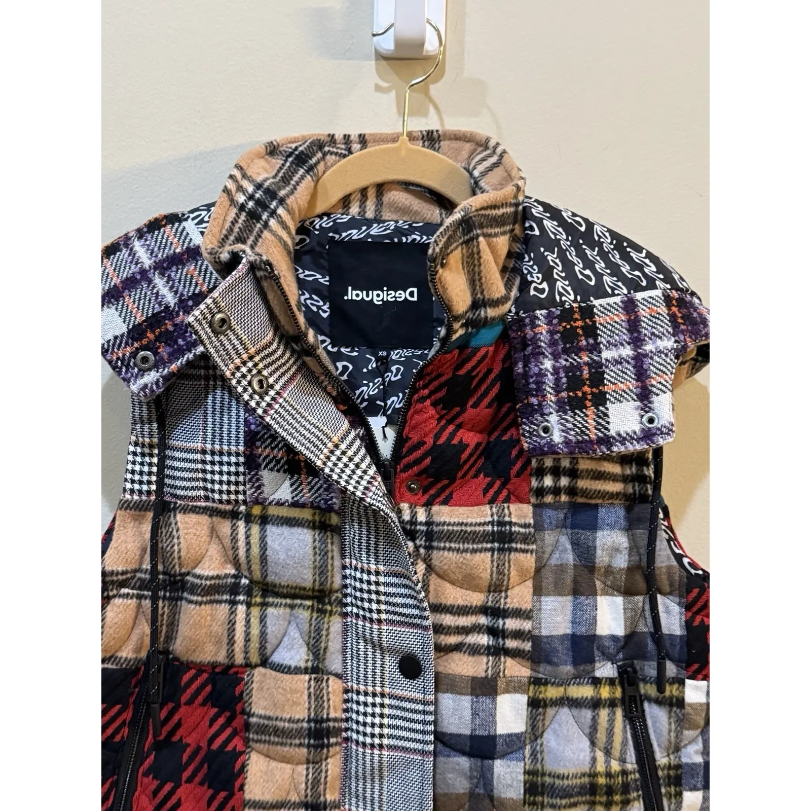 NWT Desigual Jacket Vest Patchwork Vest "Padded Copenhague" Size XS Quilted - Image 5