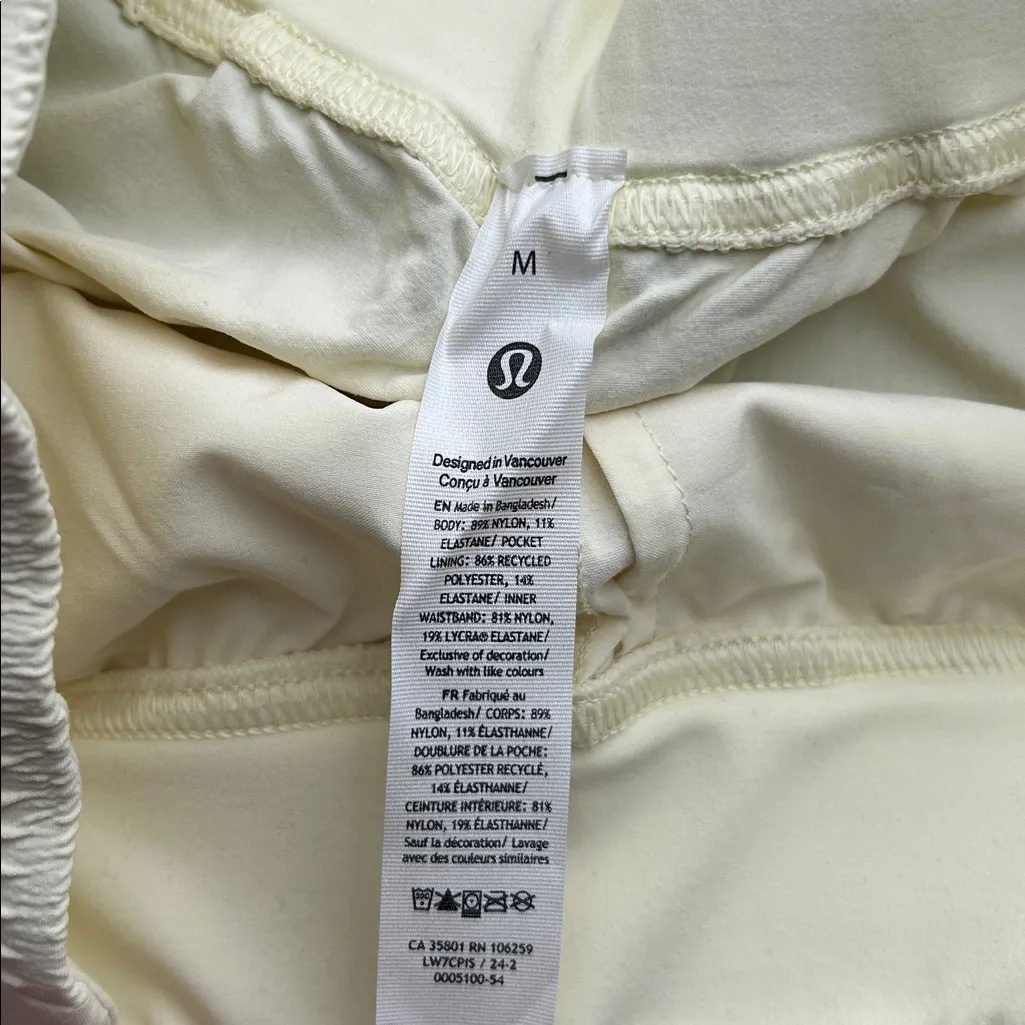 Lululemon Athletica Cream  Shorts Stretch Woven Relaxed-Fit High-Rise Short SZ M - Image 2