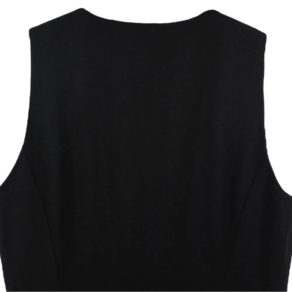 Vintage Y2K Ann Taylor Black Maxi Dress Button up Old Money Capsule 100% Wool 2 - Image 6