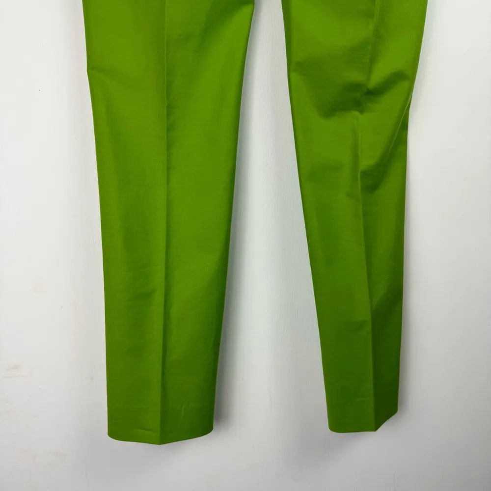 Lafayette 148 Pleat Trousers Sz 0 Green Slim Cut Tapered Dress Pants - Image 13