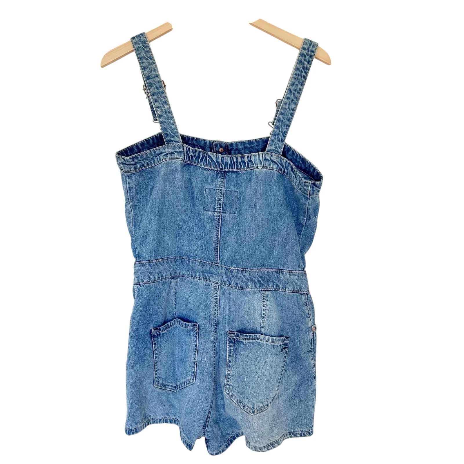 American Eagle Denim Shortalls Overalls Sz 7 - Image 3