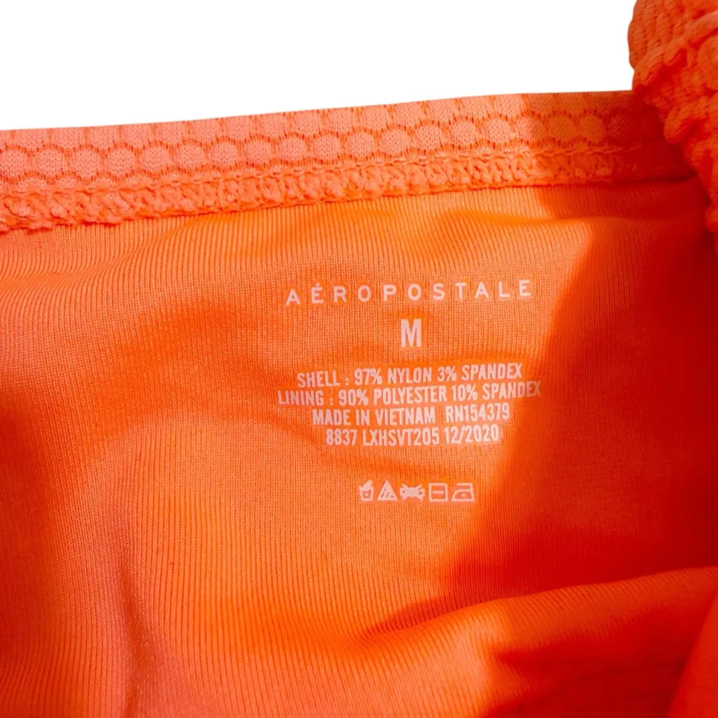 Aeropostale Neon Ruched Scoop-Neck Bikini‎ Top and Cheeky Bottom size M - Image 3