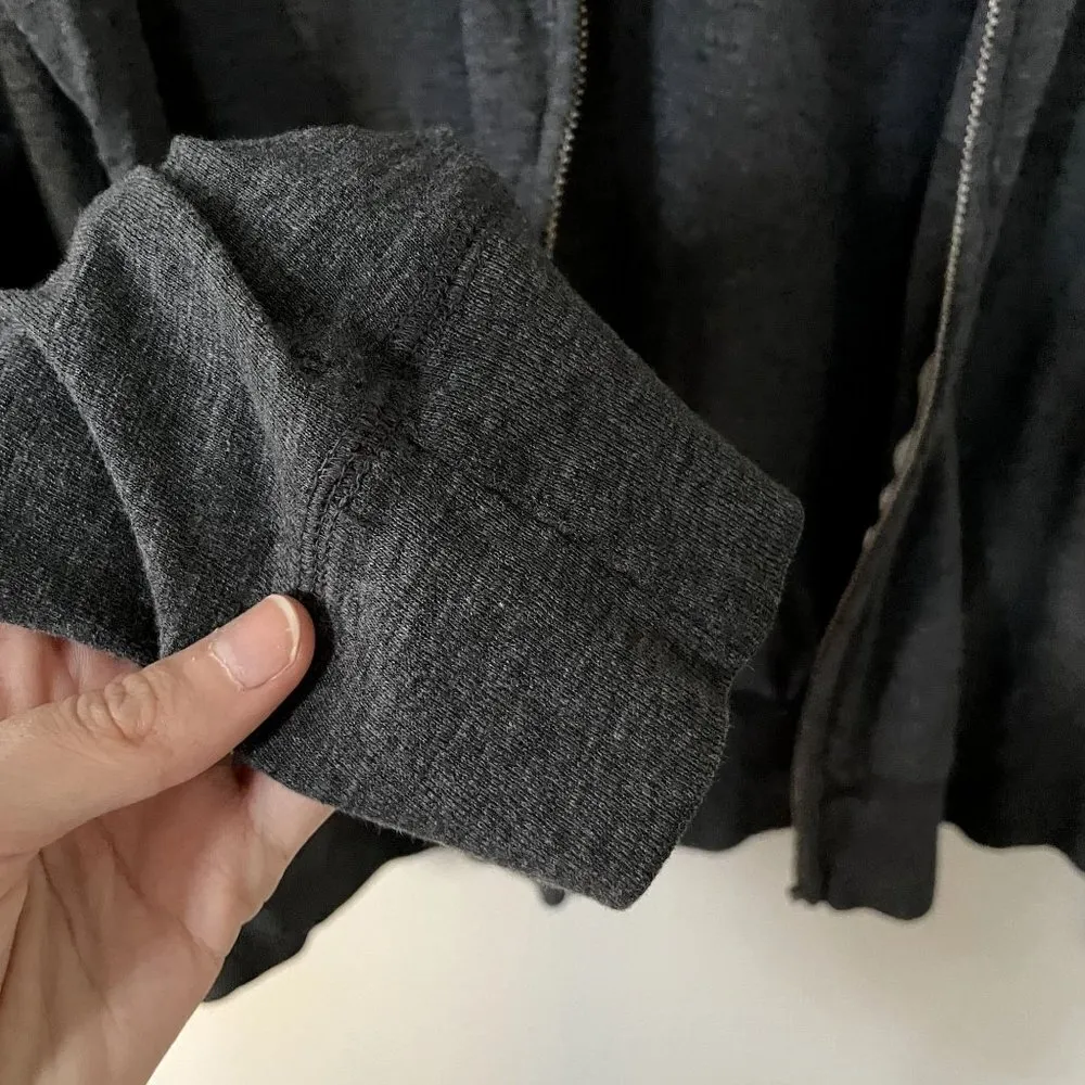 Arizona Jeans dark gray long sleeved full zip hooded sweater casual athleisure Size L - Image 5