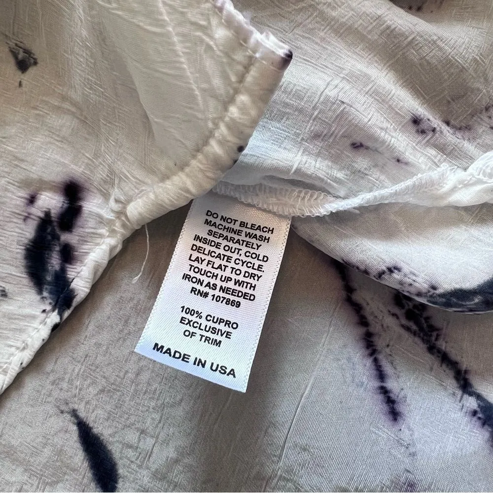 Luna luz Celine‎ short sleeve blouse in tie dye art to wear women’s size S Blue - Image 6