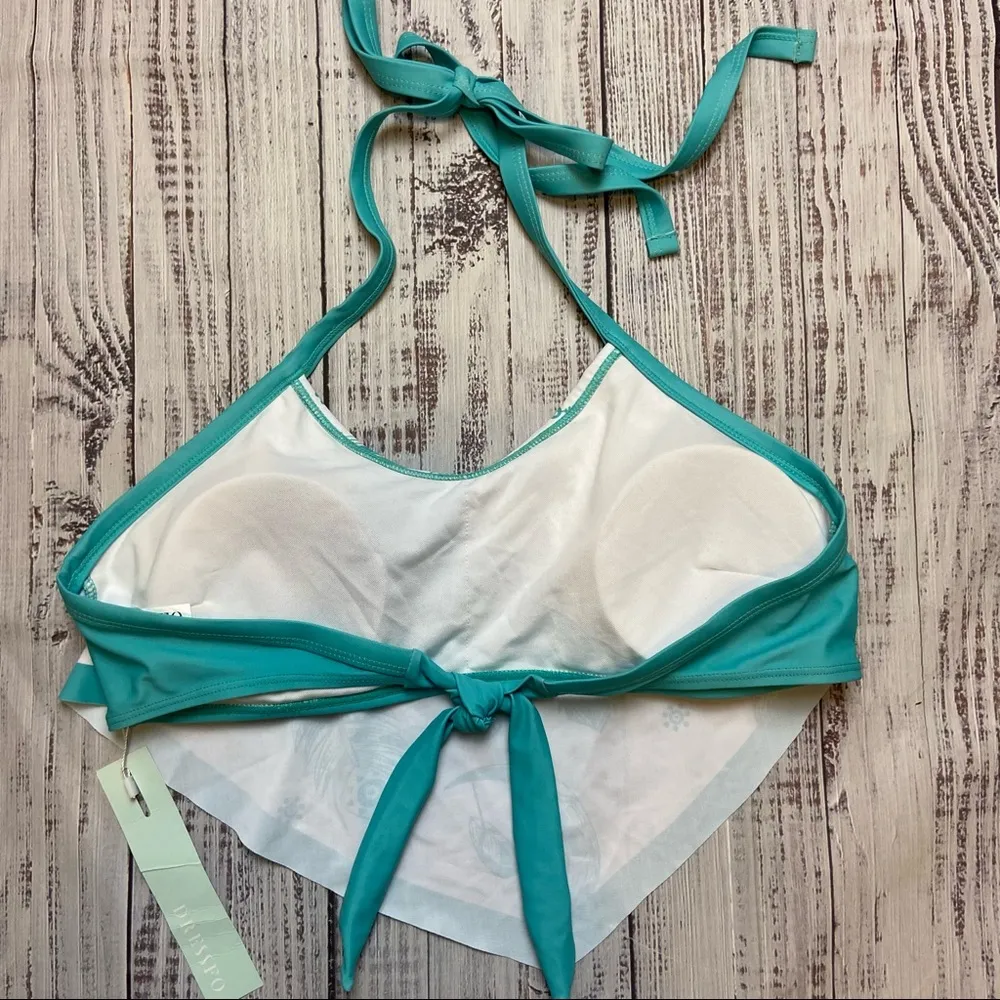 Dressfo Dreamcatcher Halter Bikini Top. Size XLarge. New With Tags. Blue - Image 2
