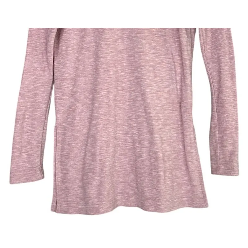 J. Crew Vintage Fleece Turtleneck Tunic Long Sleeve Top Cozy Pullover XS Pink - Image 3