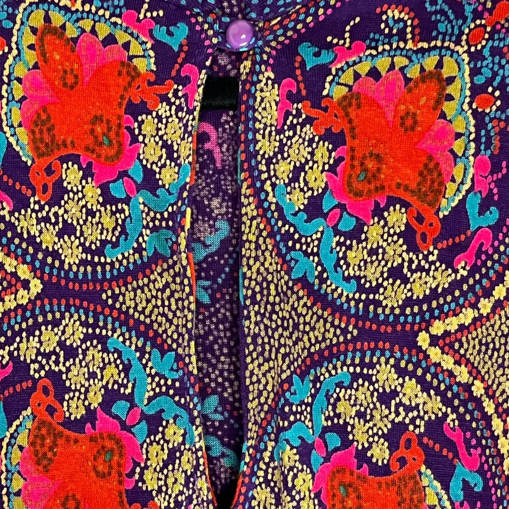 Eva for Robert Janan Rare Vintage 1970s Made in Italy Paisley Print Dress Size 8 Red - Image 3