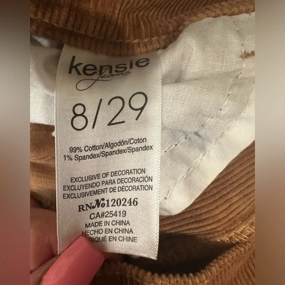 EUC Kensie Jeans The Kelsey Skinny High Rise Stretch light brown velvet - Image 6