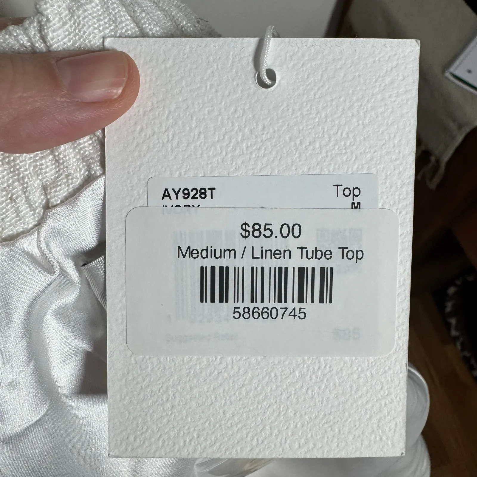 Endless Rose Button Up Tube Top Women M White Old Money Minimal Quite Luxury NWT - Image 6