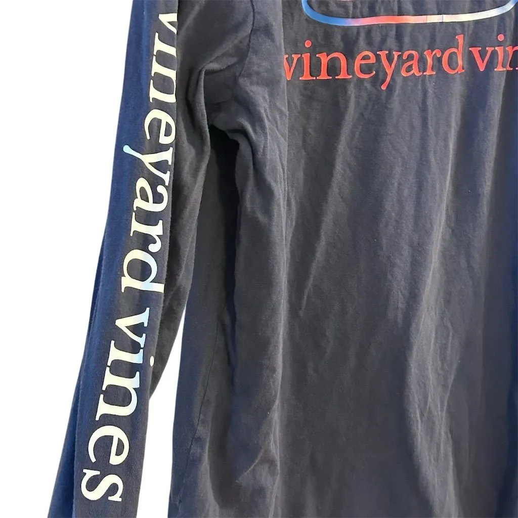 Vineyard Vines Women's Long Sleeve Blue T-Shirt Size M Casual Crew Neck - Image 9