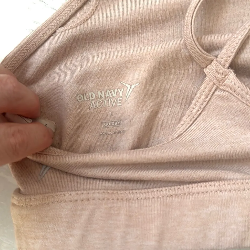 Old Navy L/G Active Wear Sports Bra Blush Pink Go Dry Womens Athleisure Large - Image 3