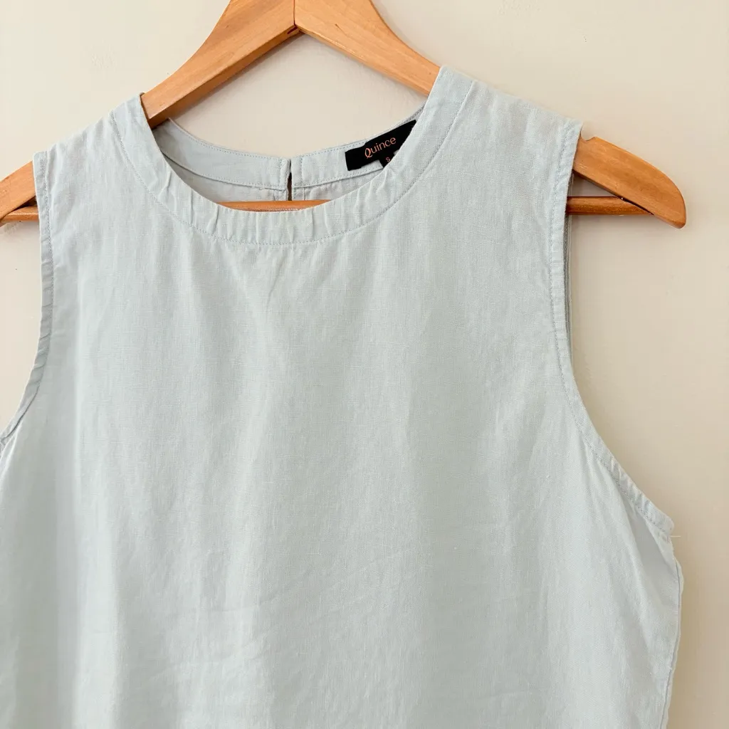 Quince 100% European Linen Flax Tank Sleeveless Mint Green Size S - Image 3