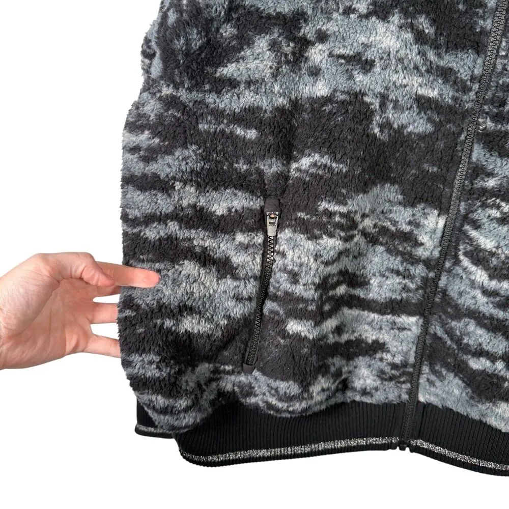 Athleta Tugga Sherpa Jacket Full Zip Fog Camp Black Camo Womens Plus Size 1x - Image 4