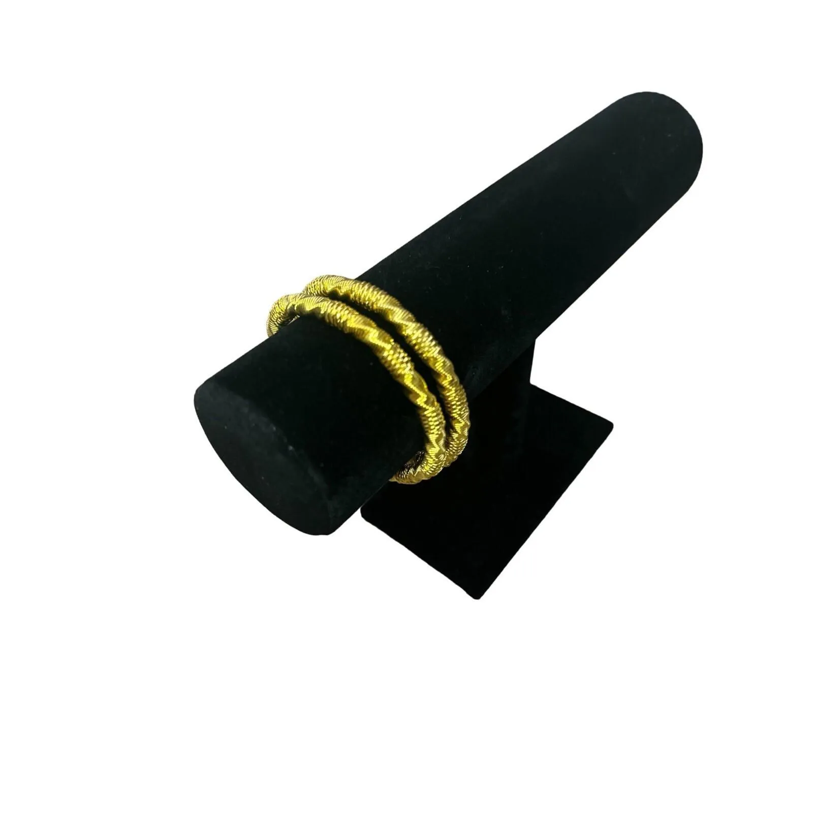 Vintage Womens Gold toned Stretch Bangle Bracelets Classic Fashion Jewelry 2.5" - Image 2