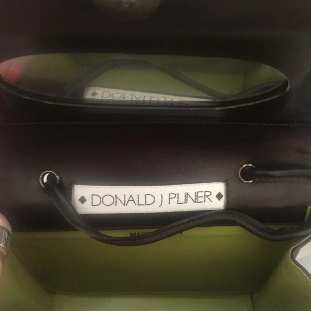 DONALD PLINER PITONE Reptile Snake LEATHER PURSE HAND BAG Shoulder Arm $275 NWT Brown - Image 8