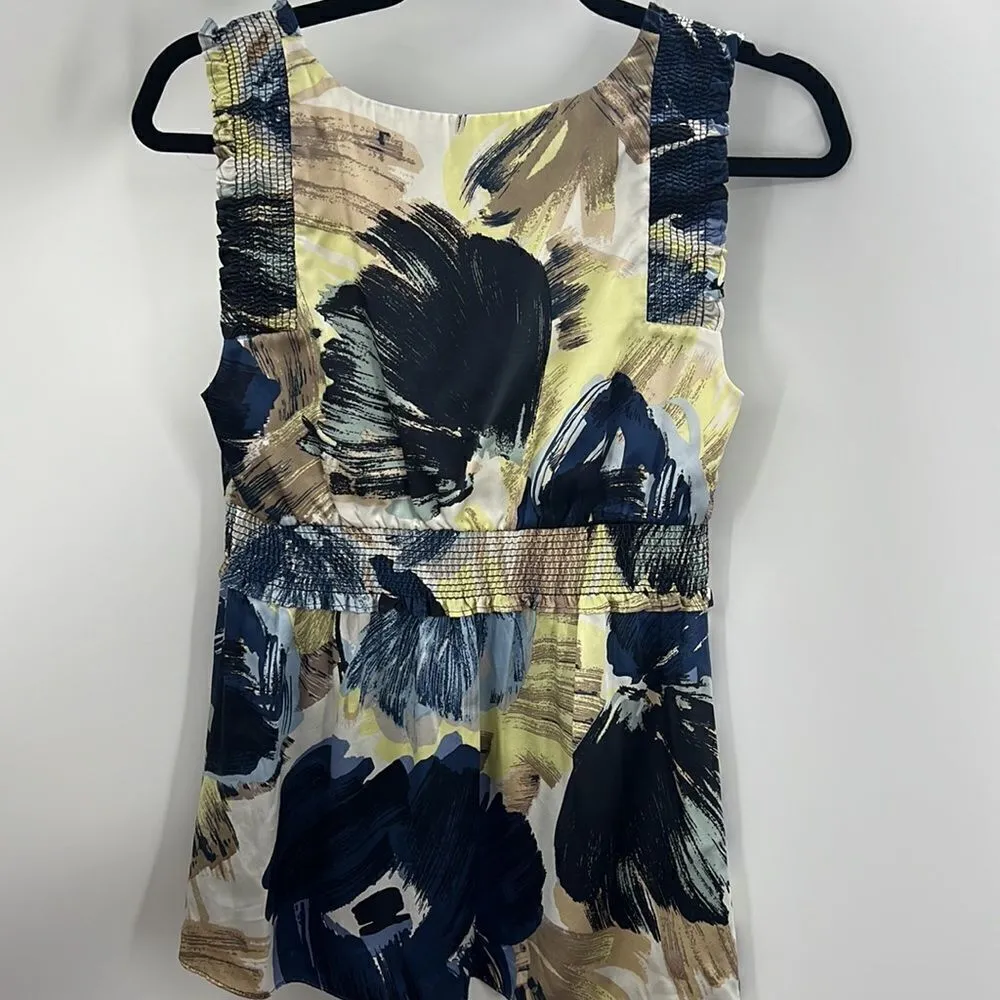 BCBGMAXAZRIA XS sleeveless silk abstract print top - Image 2