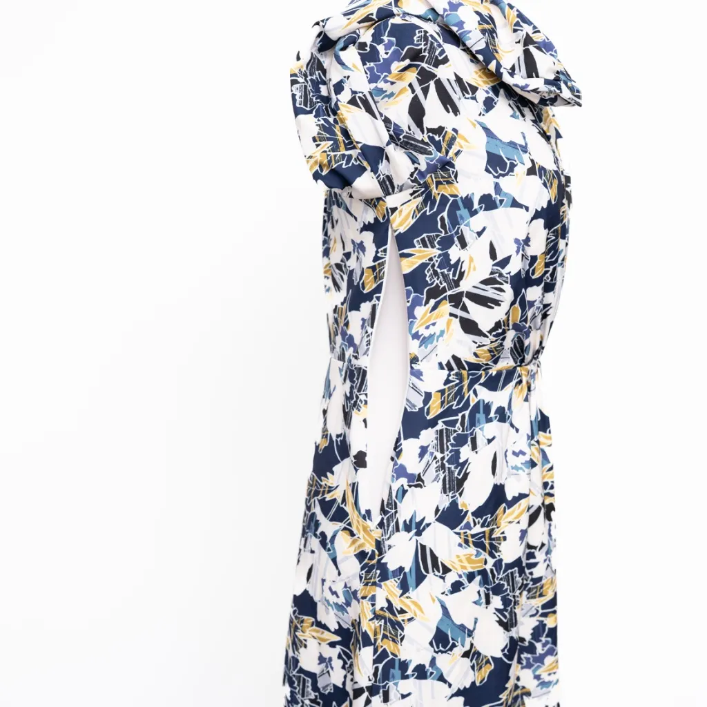 Kay Unger - Abstract Print Long-Sleeve Midi Dress - Image 13