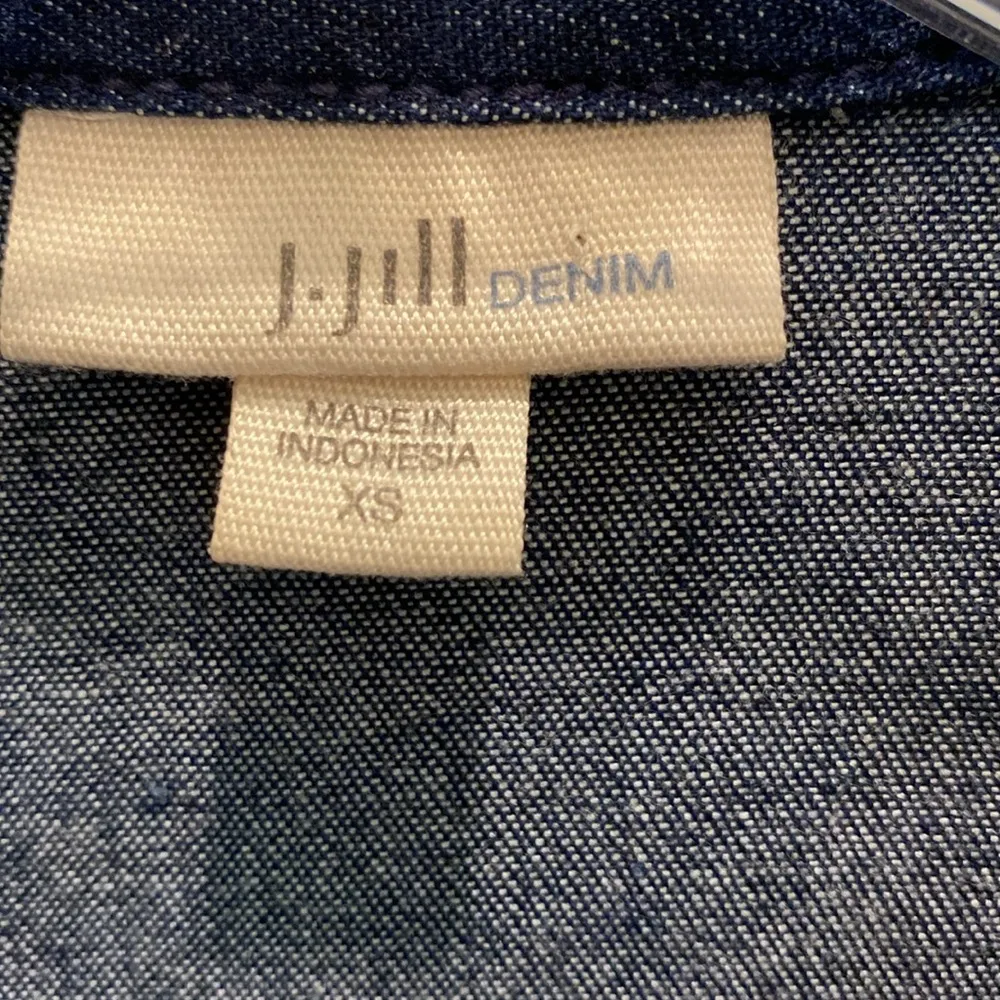 J Jill Denim Soft Blue Long Sleeve Collar Shirt Dress with Pockets Size XS - Image 2