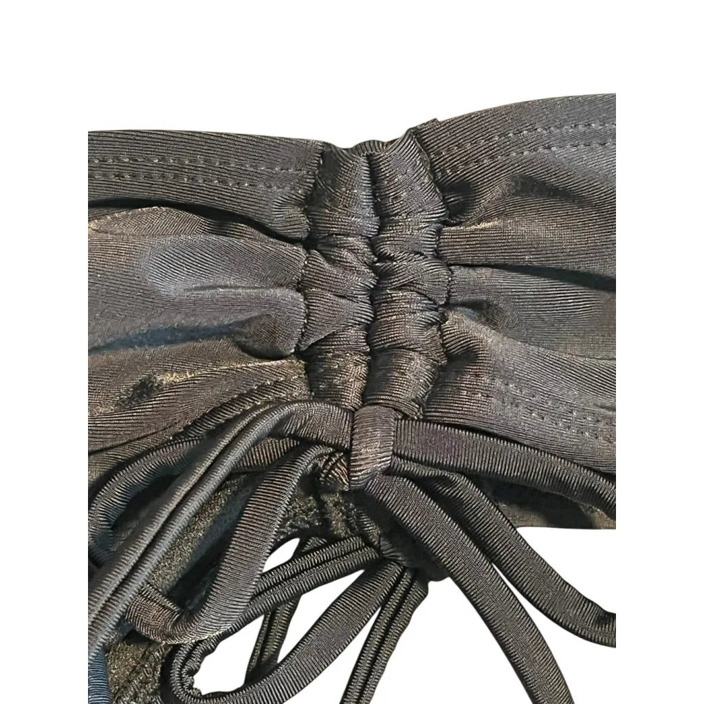 Ocean Blues Bikini Bottoms Women's Medium Black Strappy Full Coverage Swim NWT - Image 4