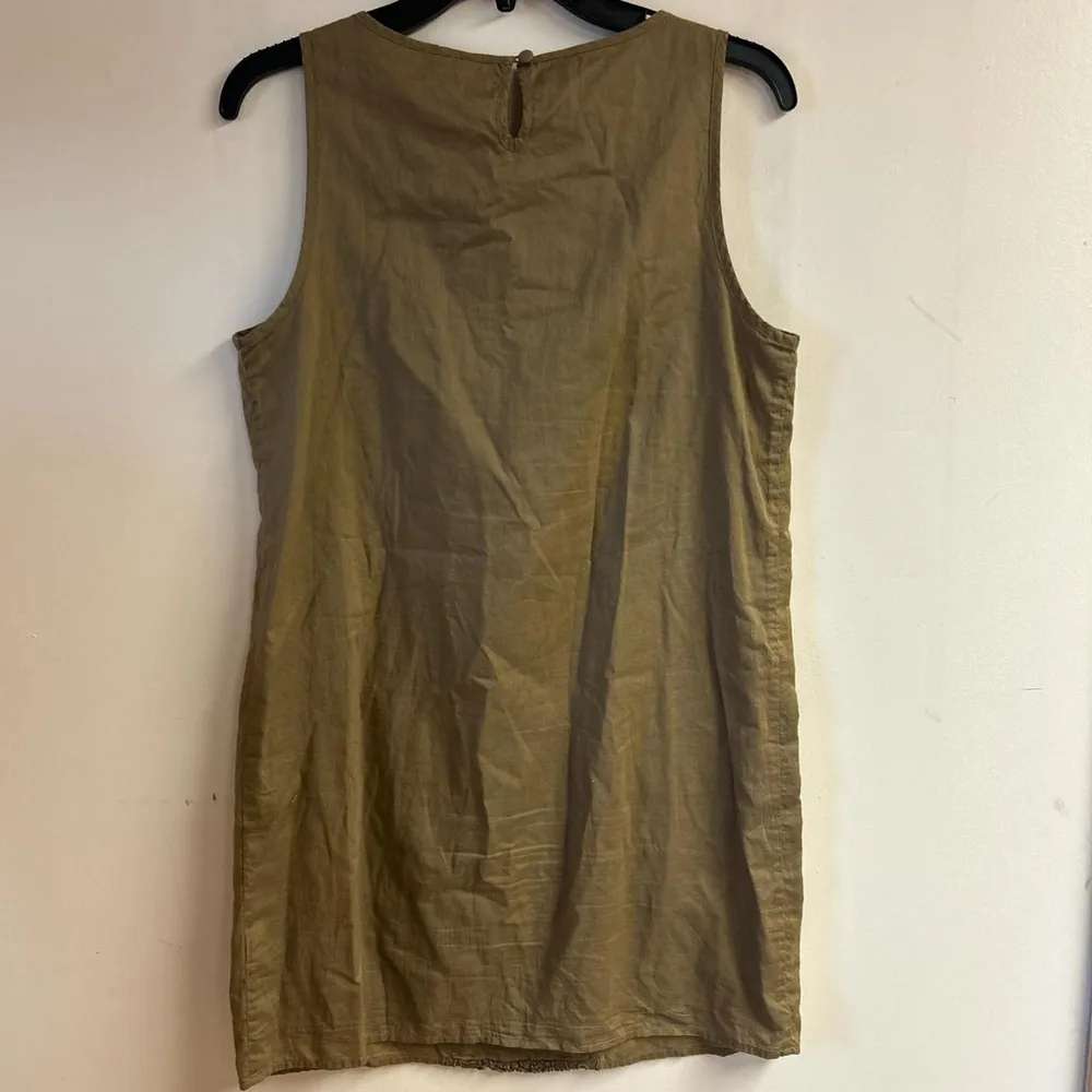 J Crew Garden Lace Embroidered Midi Dress 100% cotton khaki color size XS - Image 3