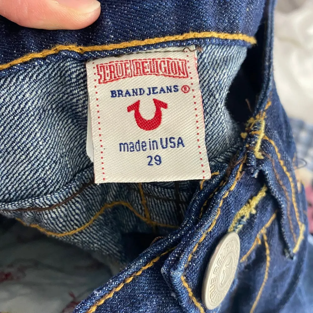 True Religion Joey Big T Flair Back Button Flap Low Rise Dark Wash Jeans Size 29 - Image 5