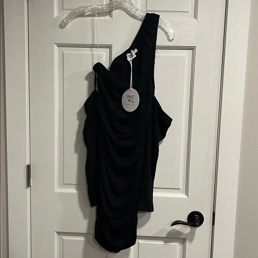 Princess Polly Albyn Rouched One Shoulder Sleeved Mini Dress US Size 8 NWT - Image 2