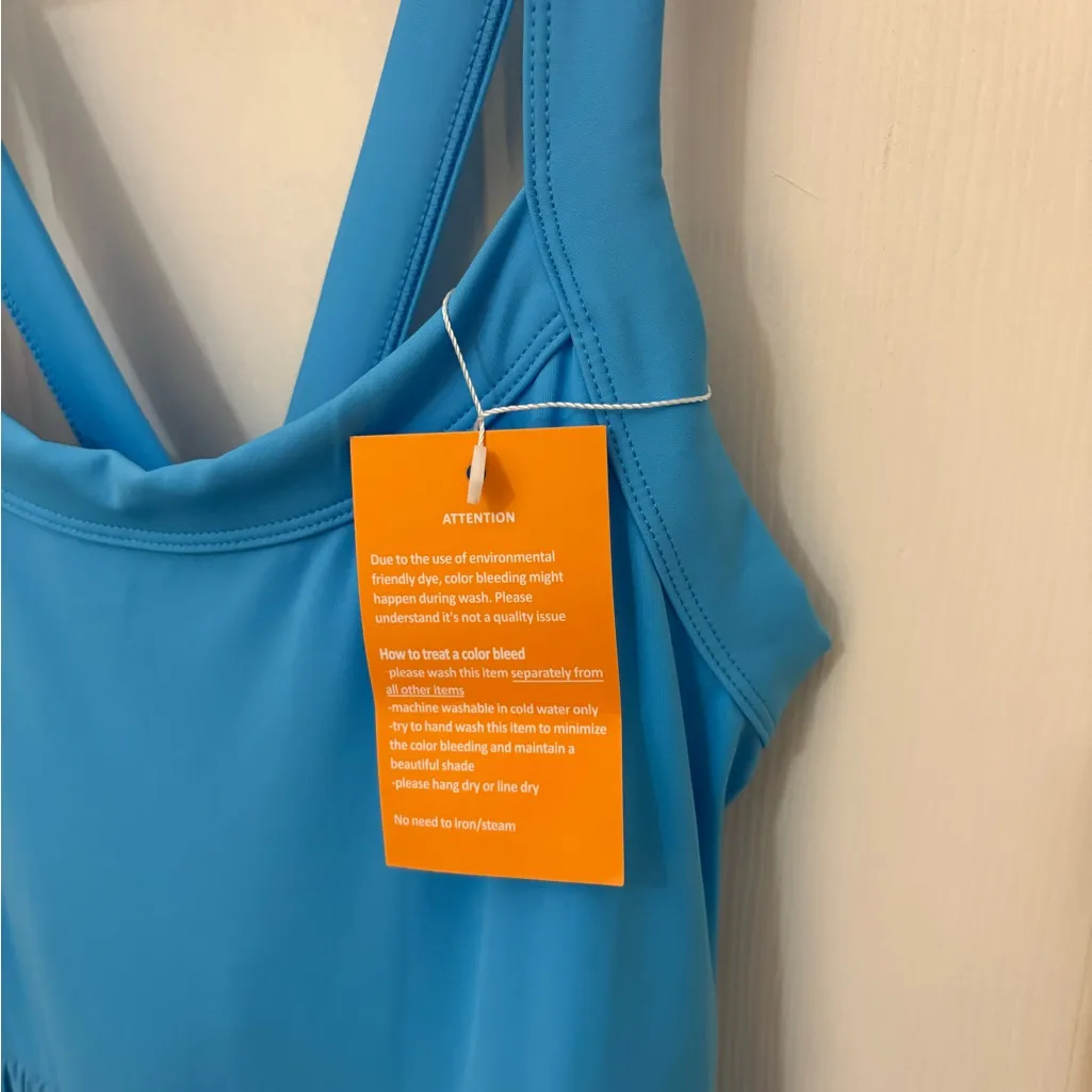 NWT!! Raxnode (Amazon brand) One Piece Athletic Style Romper in Bright Blue Size L - Image 5
