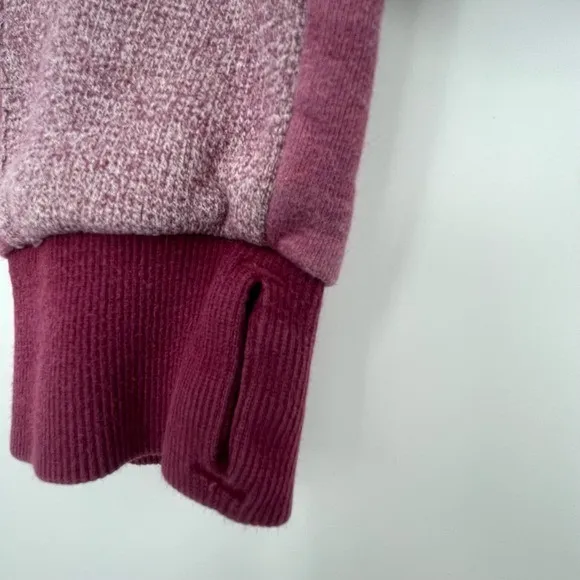 Pact Organic Two Tone Heathered Hoodie Jacket Zip Front Thumbholes Womens Large Purple - Image 8