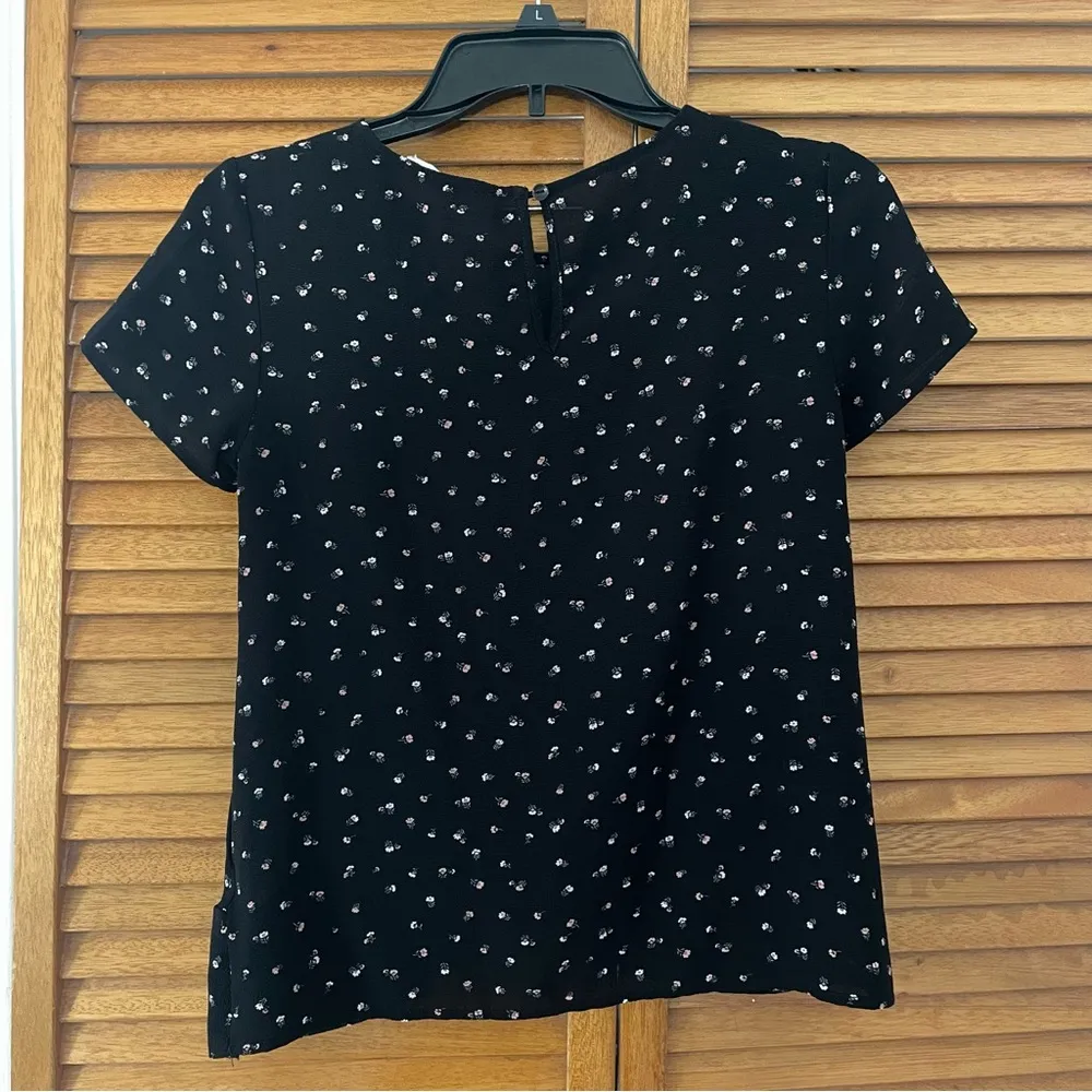 Hippie Rose  Women’s Black and Pink Floral Business Casual Blouse Sz XS - Image 5