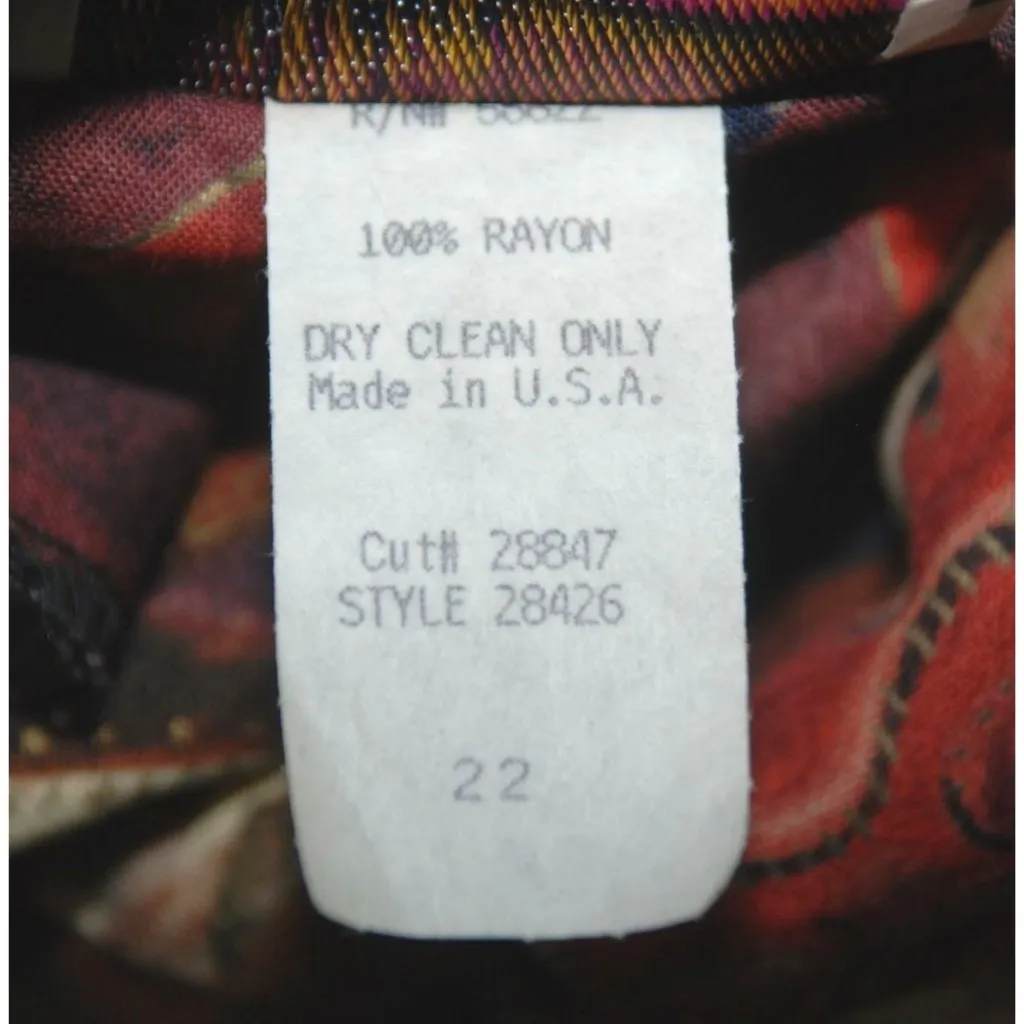 Vintage Diana Marco Brown Maxi Dress Size 22 Tribal Print Long Sleeve Ethnic Ret - Image 11