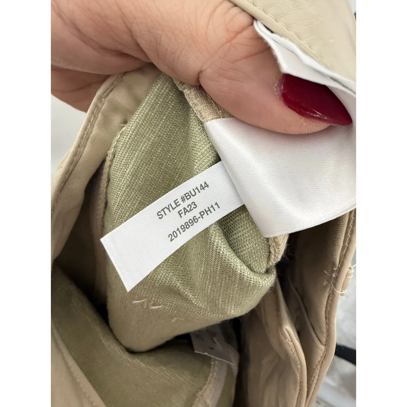 J.Crew Collection Demi Boot Faux Patent Leather Pants Size 30 Khaki Beige - Image 12