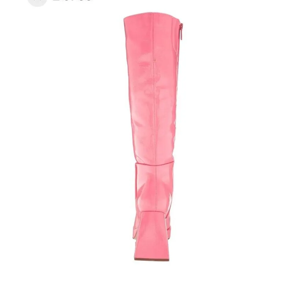 NEW Sam Edelman Boots Kylie Pink Patent Leather Knee High Platform Womens  6.5 - Image 4