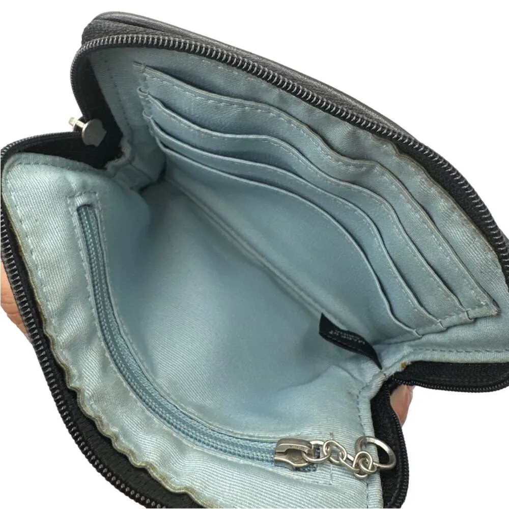 COACH Black and White Signature Coated Canvas Wristlet - Image 4