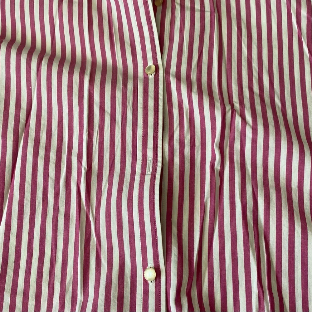 Chaps Women’s Pink Striped Button Down Collared Long Sleeves Shirt - Image 3